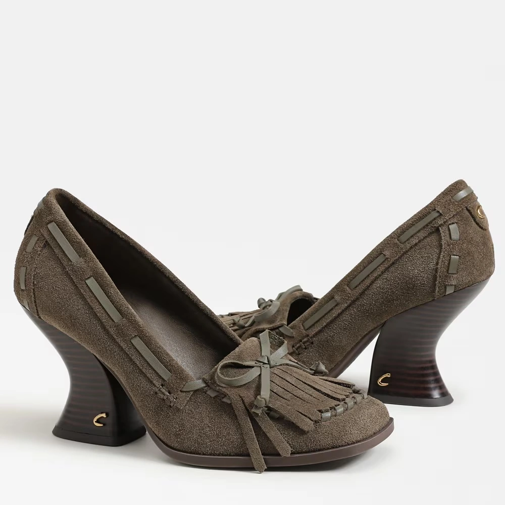 Ainsley Mary Jane Heel Olive Wood Suede 7 Ainsley Mary Jane Heel Olive Wood Suede