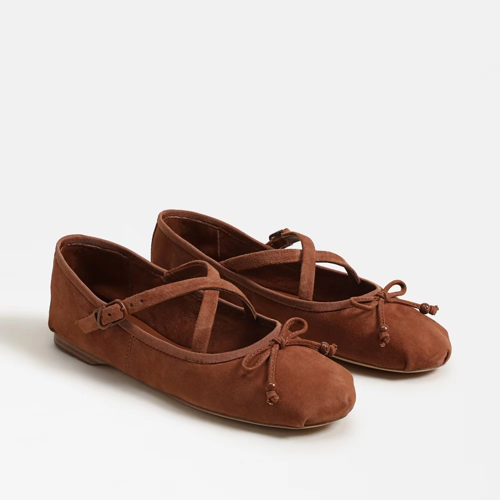 Zuri Strap Ballet Flat Rich Cognac Leather
