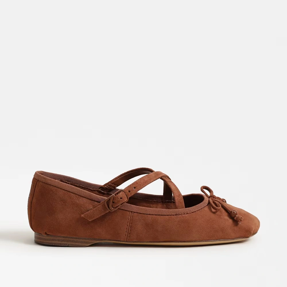 Zuri Strap Ballet Flat Rich Cognac Leather