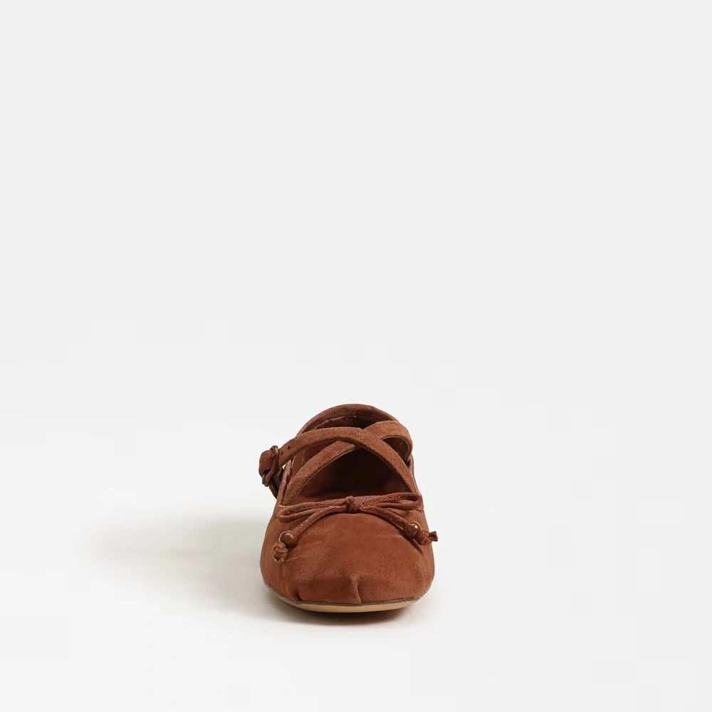 Zuri Strap Ballet Flat Rich Cognac Leather