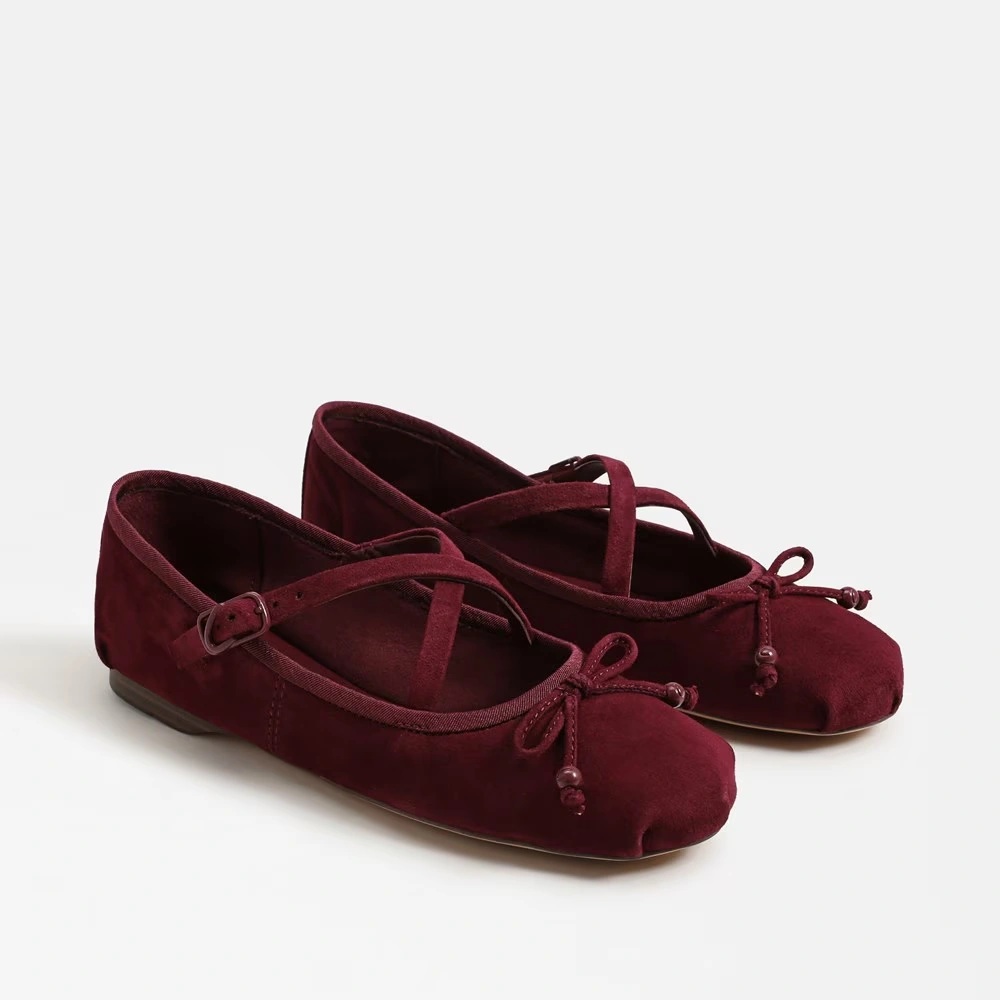 Zuri Strap Ballet Flat Chianti Se Leather