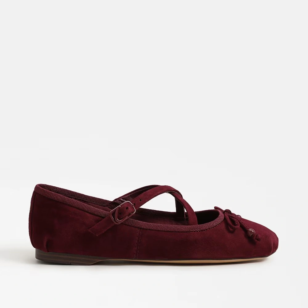 Zuri Strap Ballet Flat Chianti Se Leather