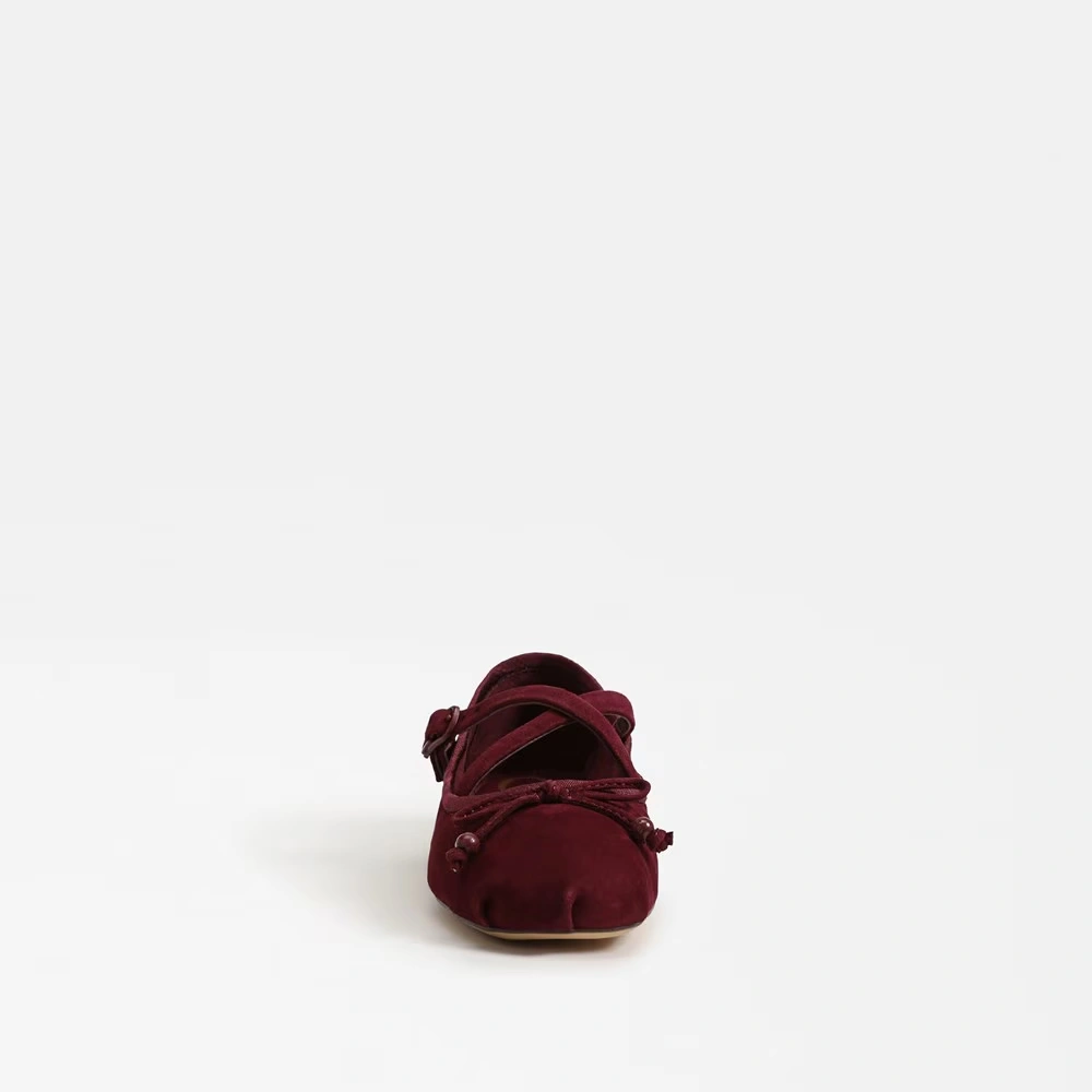 Zuri Strap Ballet Flat Chianti Se Leather