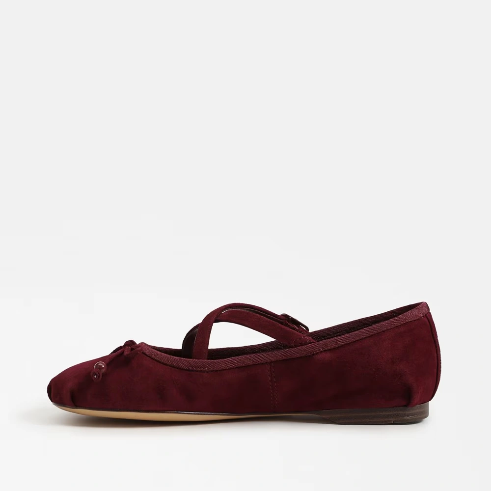 Zuri Strap Ballet Flat Chianti Se Leather