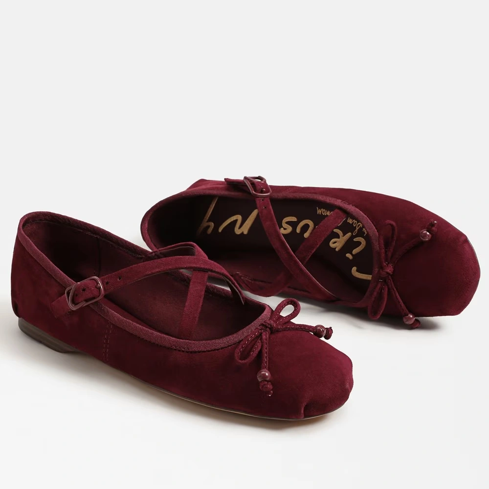 Zuri Strap Ballet Flat Chianti Se Leather