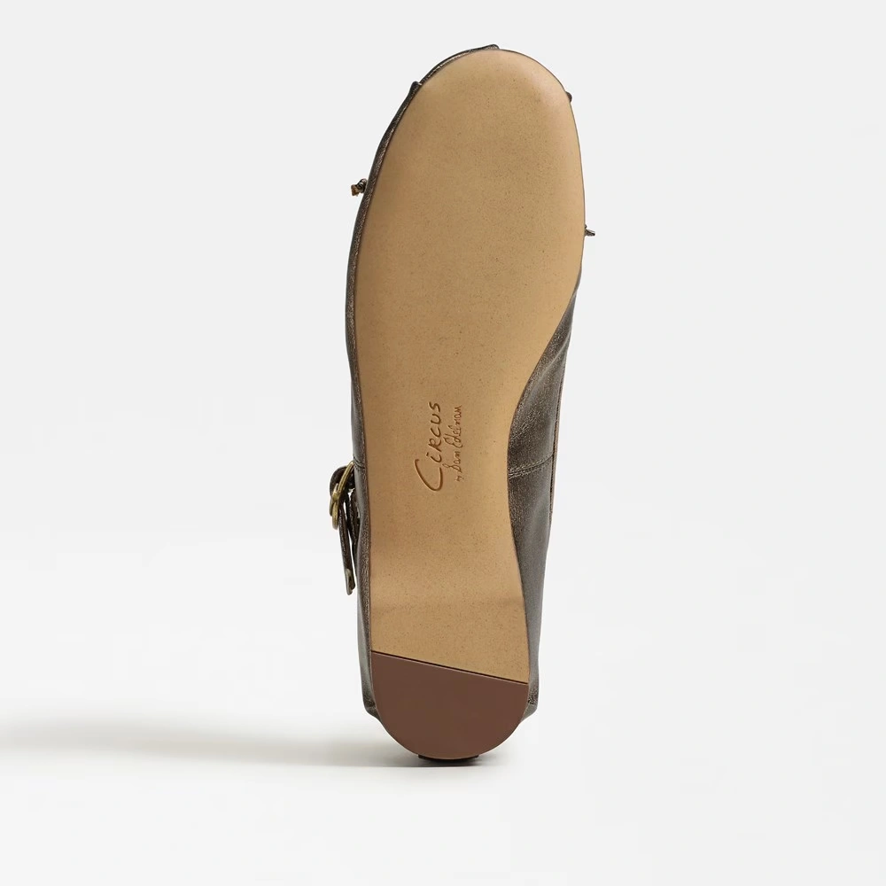 Zuri Strap Ballet Flat Gilded Bronze Faux Leather