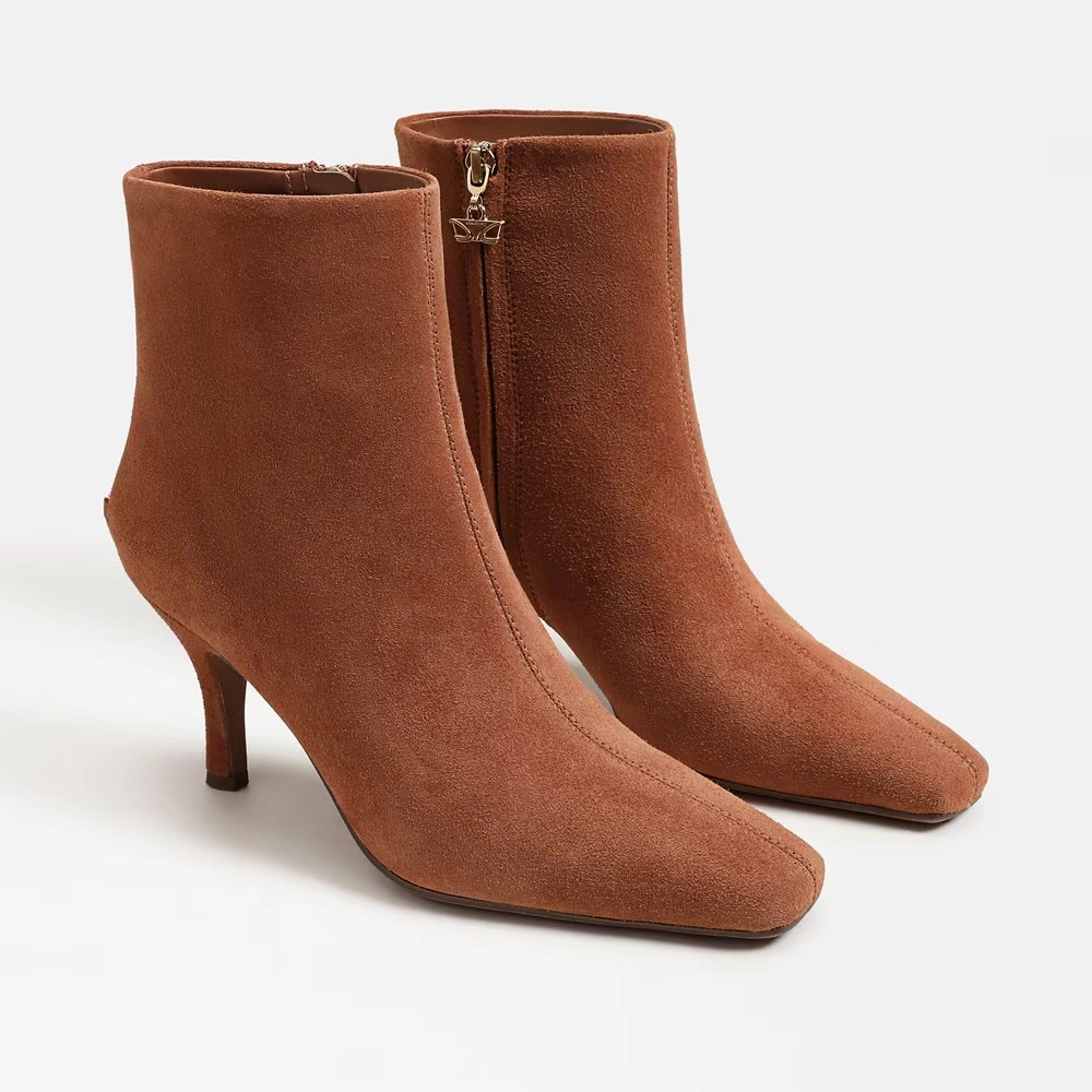 Laura Kitten Heel Bootie Rich Cognac Suede