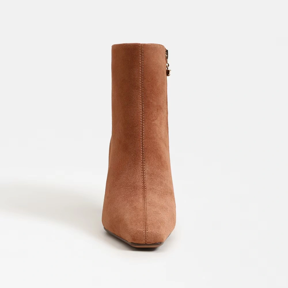 Laura Kitten Heel Bootie Rich Cognac Suede 3 Laura Kitten Heel Bootie Rich Cognac Suede