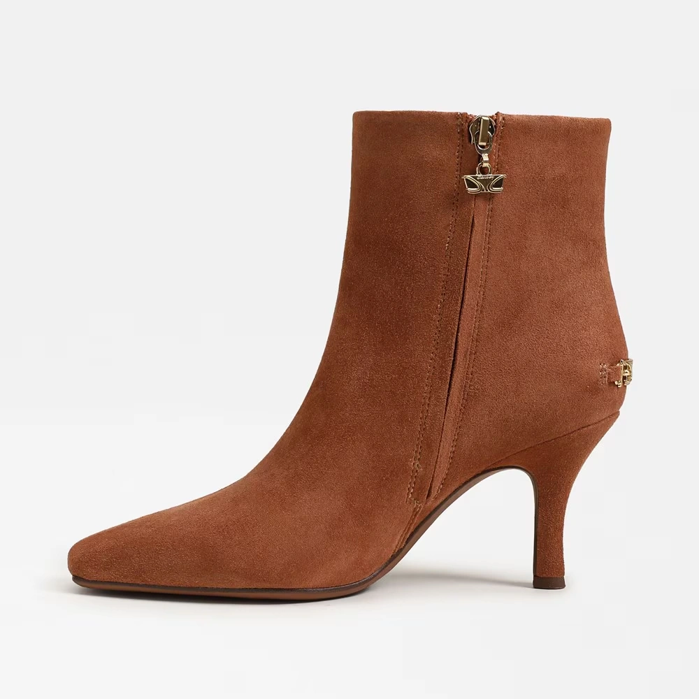 Laura Kitten Heel Bootie Rich Cognac Suede 4 Laura Kitten Heel Bootie Rich Cognac Suede