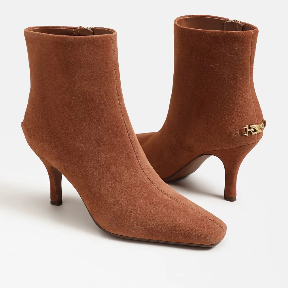 Laura Kitten Heel Bootie Rich Cognac Suede 7 Laura Kitten Heel Bootie Rich Cognac Suede