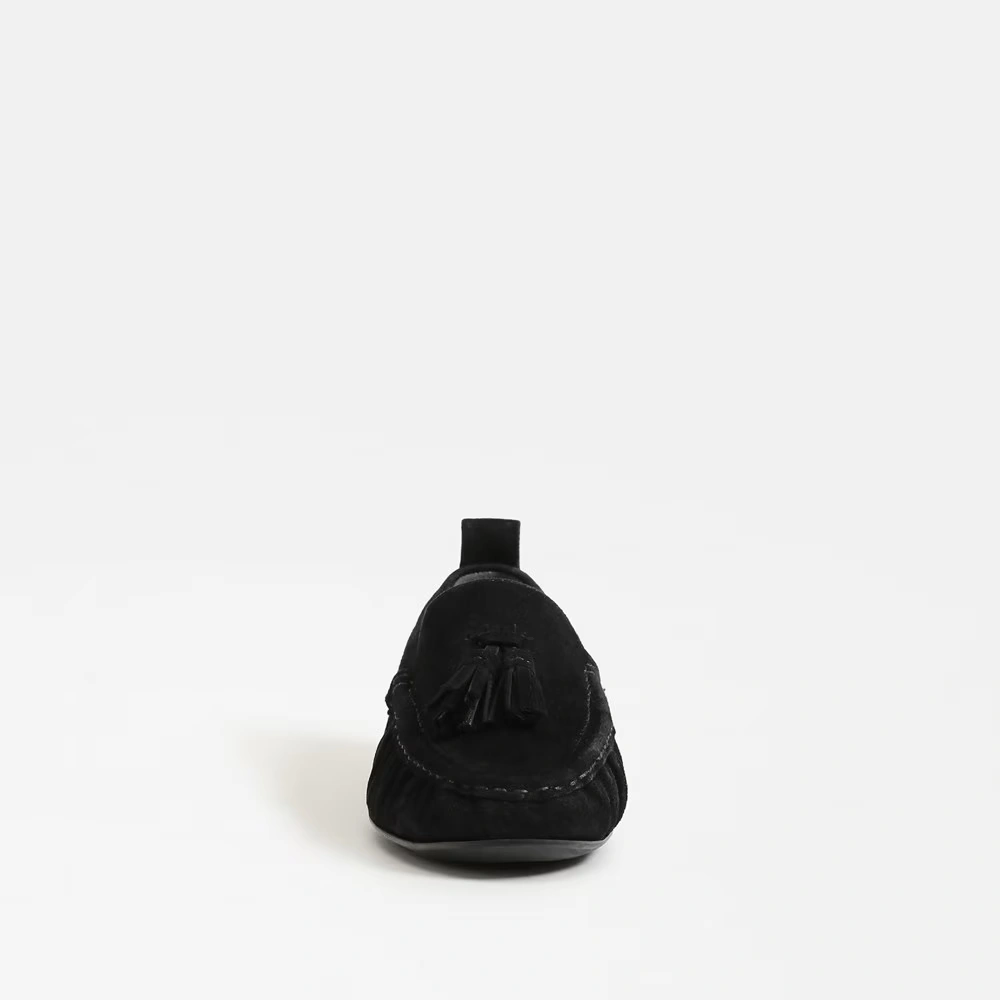 Hudson Tassle Loafer Black Suede