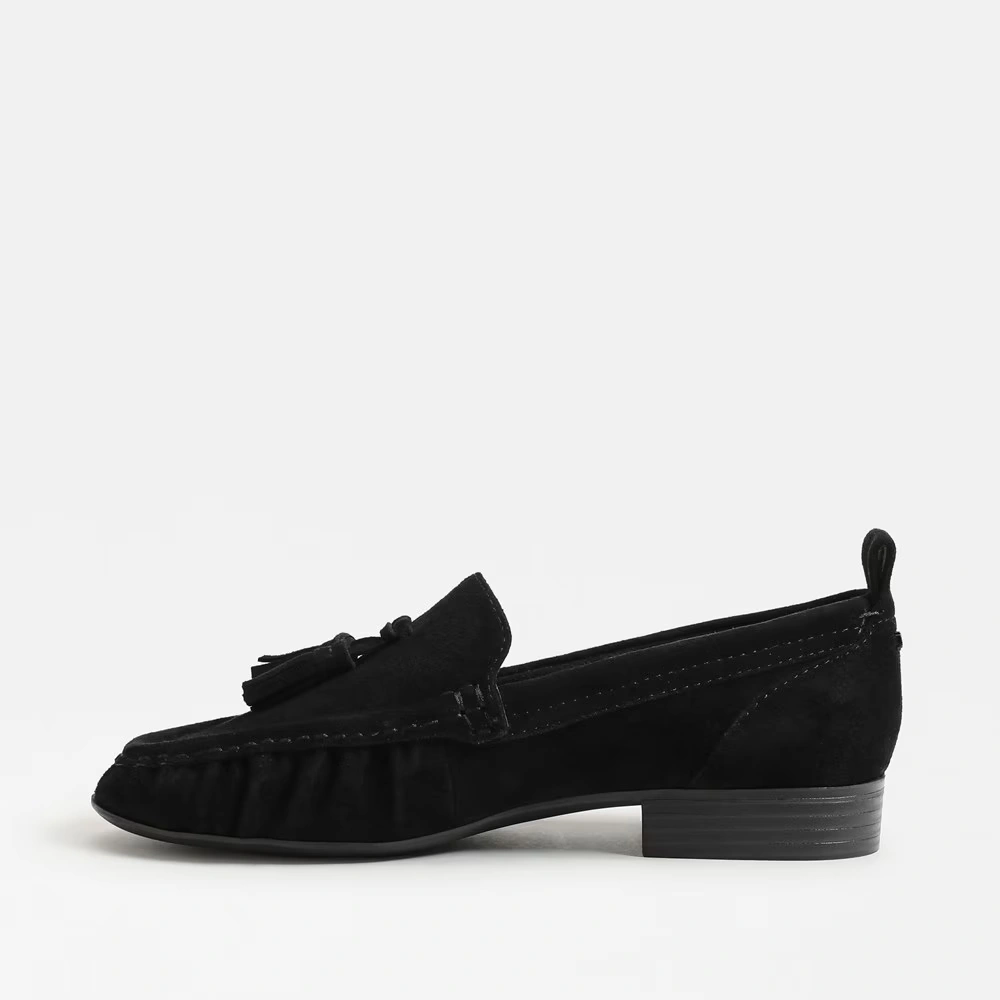 Hudson Tassle Loafer Black Suede