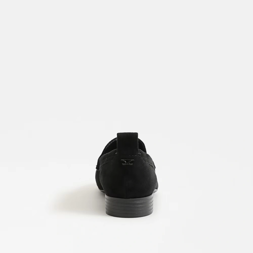 Hudson Tassle Loafer Black Suede