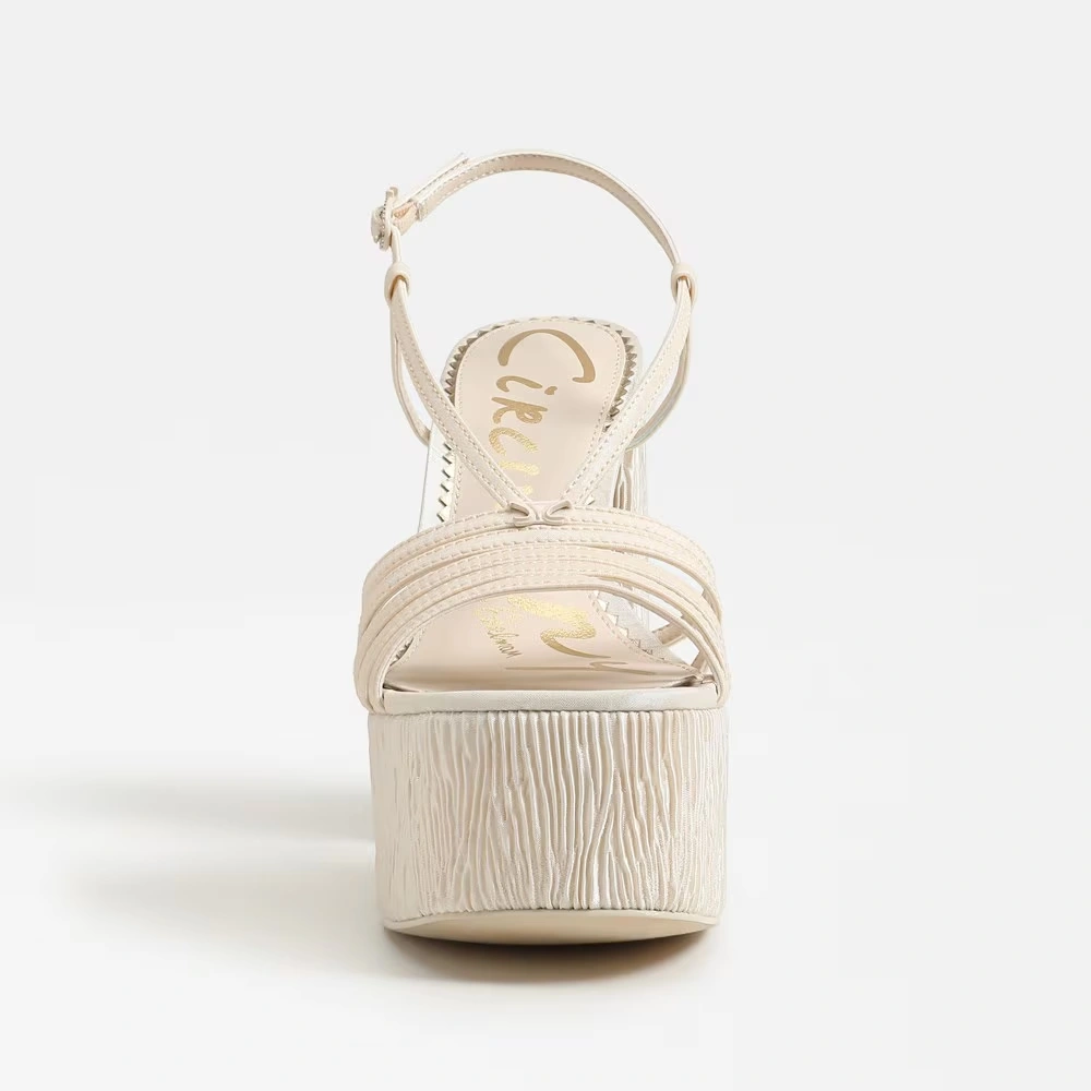 Siena Platform Sandal Vanilla Bean Shantung Fabric 3 Siena Platform Sandal Vanilla Bean Shantung Fabric