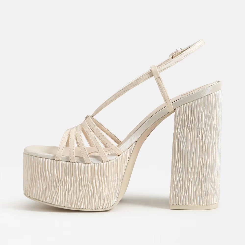 Siena Platform Sandal Vanilla Bean Shantung Fabric 4 Siena Platform Sandal Vanilla Bean Shantung Fabric
