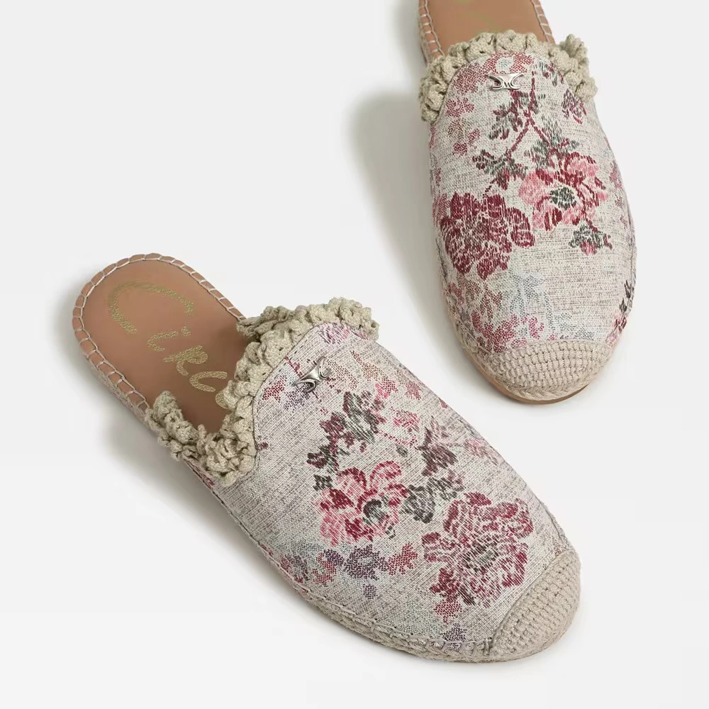 Mallory Espadrille Mule Natural Blush Linen Fabric 7 Mallory Espadrille Mule Natural Blush Linen Fabric