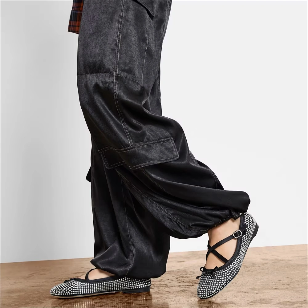 Zuri Jewel Strap Ballet Flat Black 7 Zuri Jewel Strap Ballet Flat Black