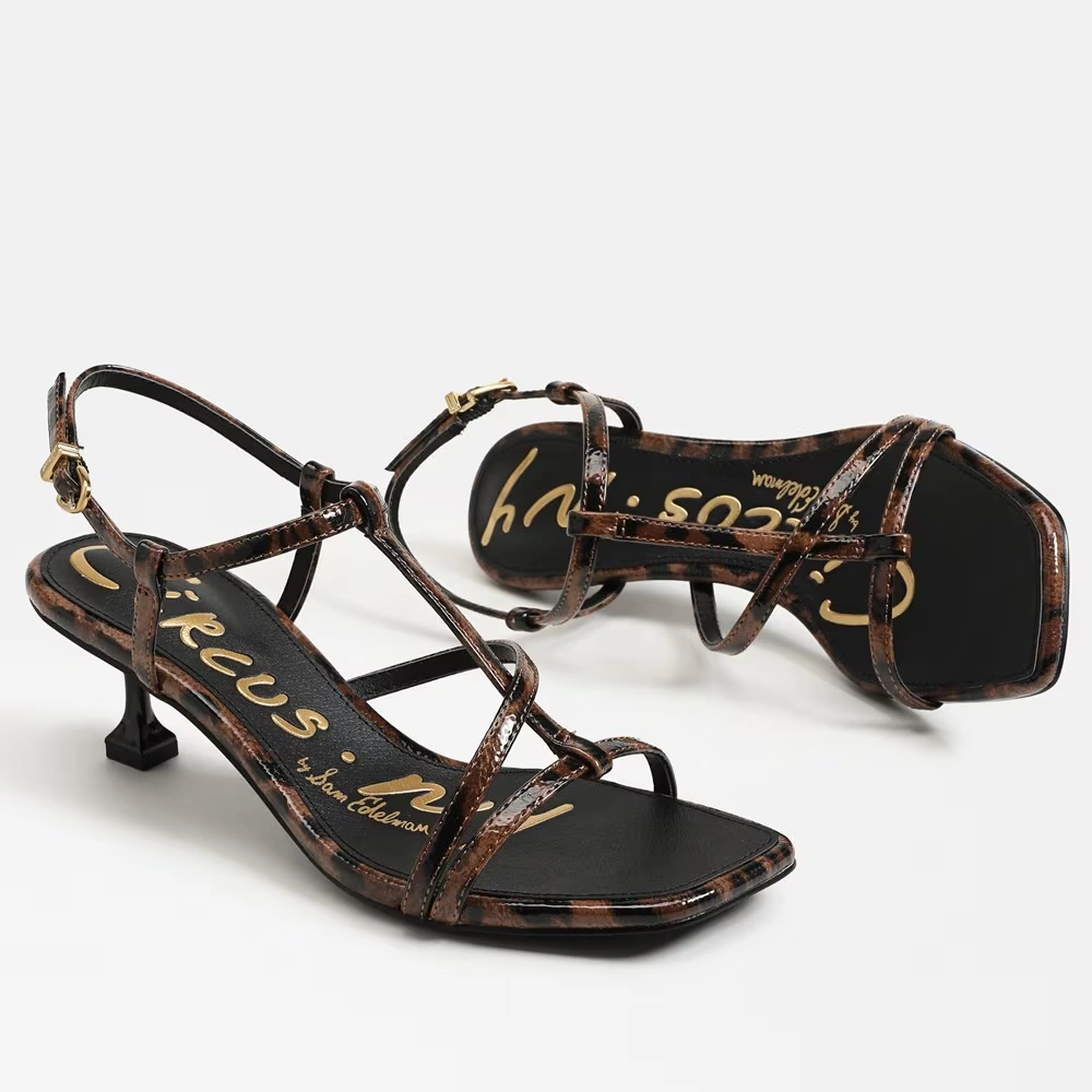 Jaida Kitten Heel Sandal Leopard Print Faux Leather 7 Jaida Kitten Heel Sandal Leopard Print Faux Leather