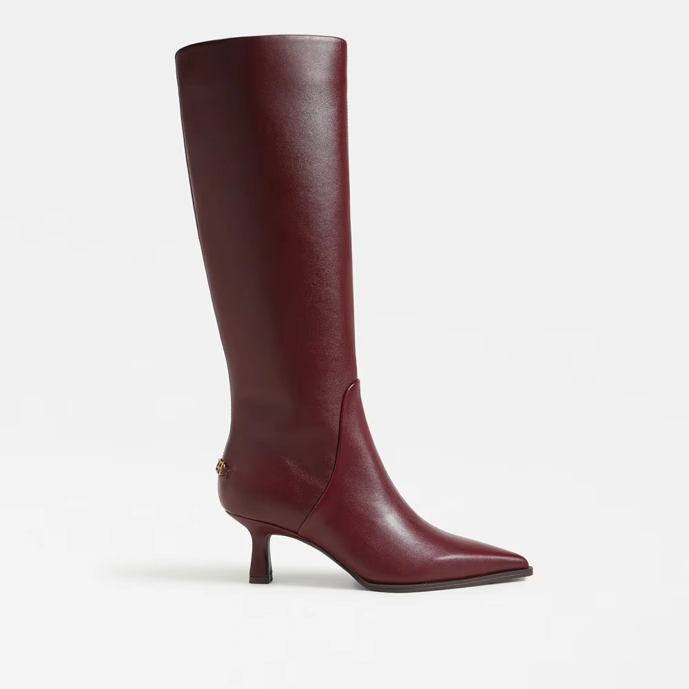Yulia Wide Calf Knee High Boot Chianti Leather