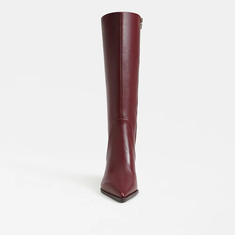 Yulia Wide Calf Knee High Boot Chianti Leather 3 Yulia Wide Calf Knee High Boot Chianti Leather