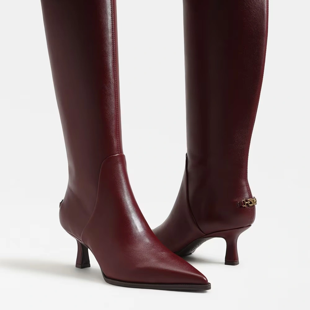 Yulia Wide Calf Knee High Boot Chianti Leather 7 Yulia Wide Calf Knee High Boot Chianti Leather