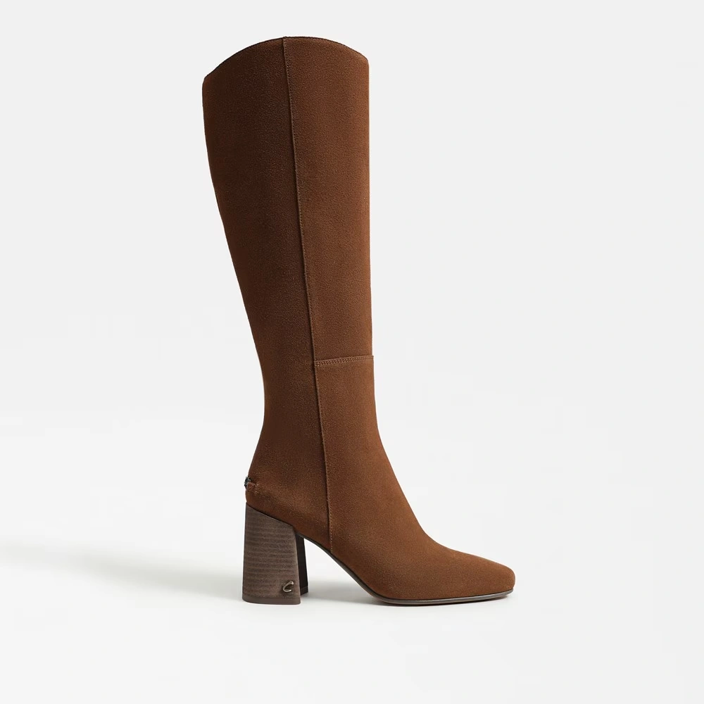 Billie Knee High Boot Maple Ginger Suede