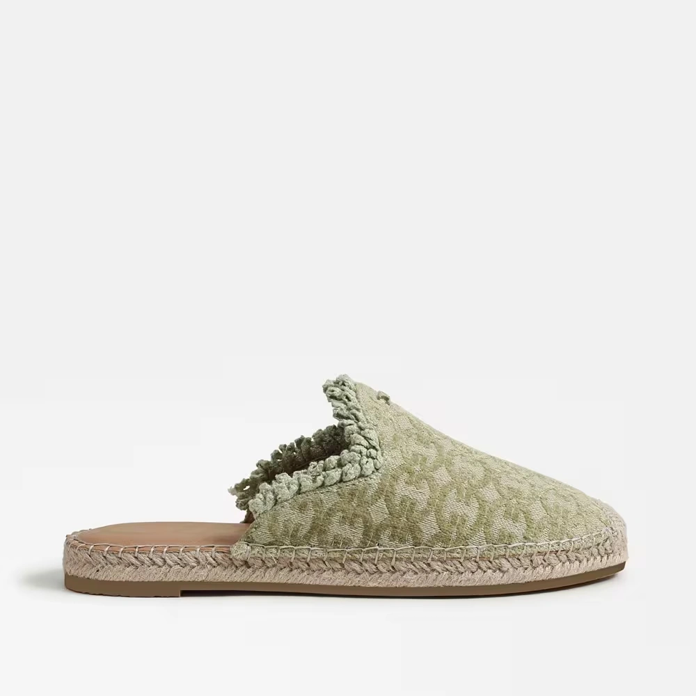 Mallory Espadrille Mule Green Fern Canvas
