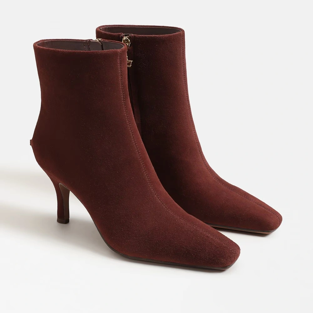 Laura Kitten Heel Bootie Deep Pecan Suede