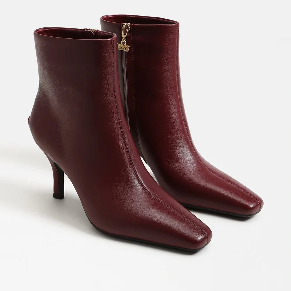 Laura Kitten Heel Bootie Chianti Leather