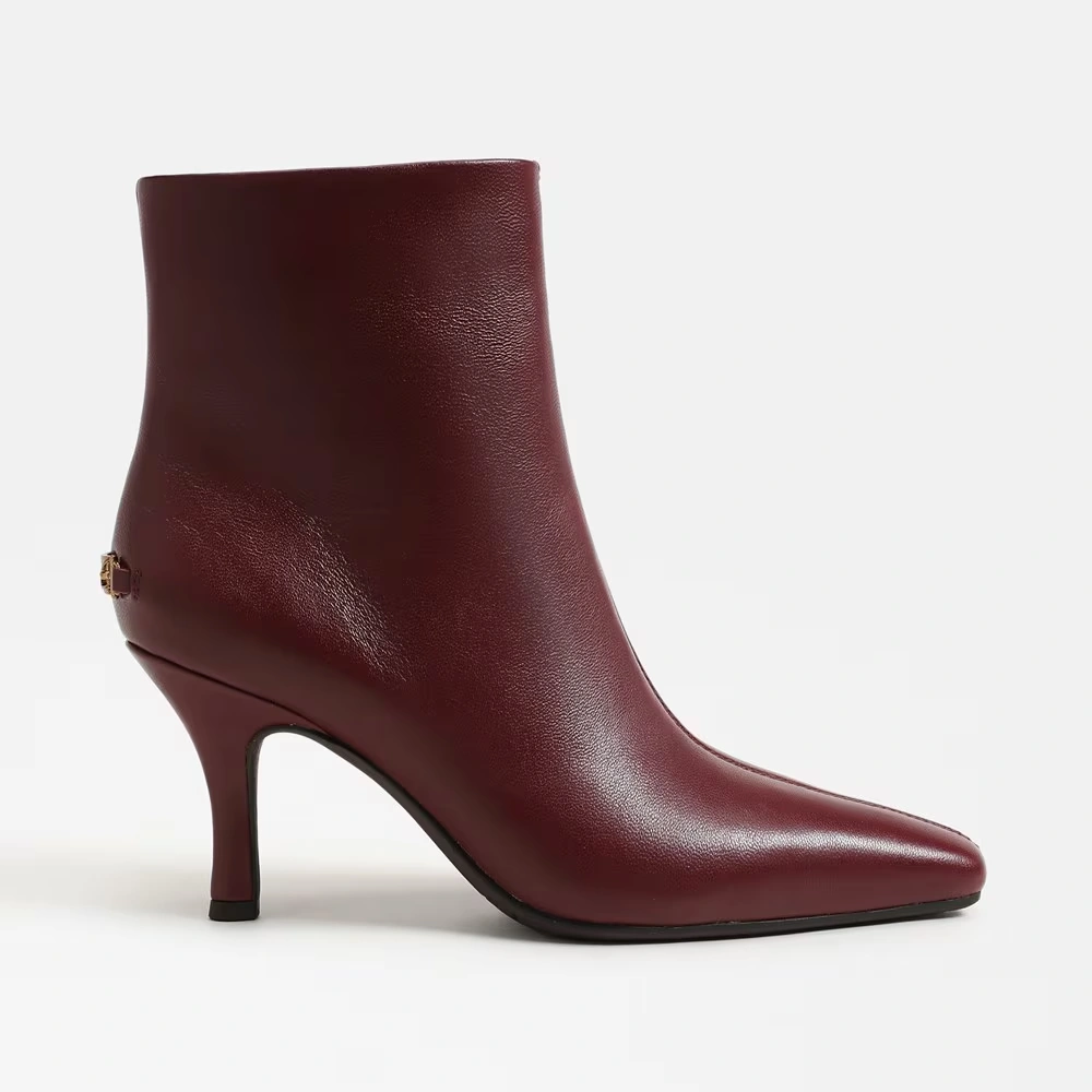 Laura Kitten Heel Bootie Chianti Leather