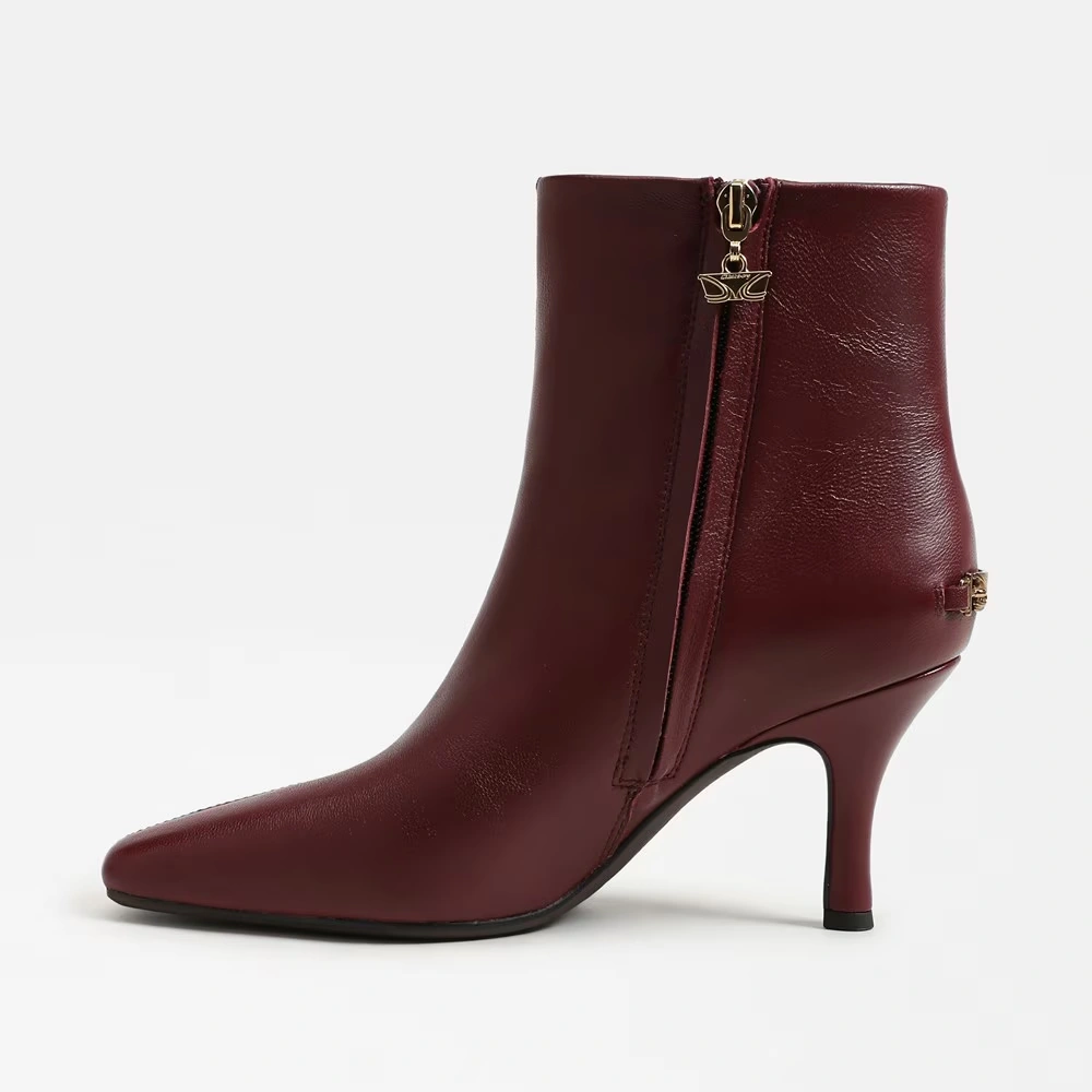 Laura Kitten Heel Bootie Chianti Leather