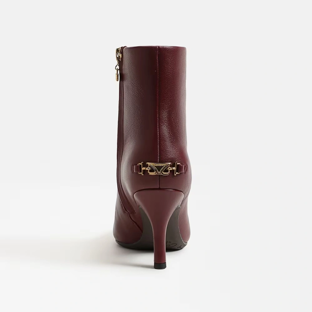 Laura Kitten Heel Bootie Chianti Leather