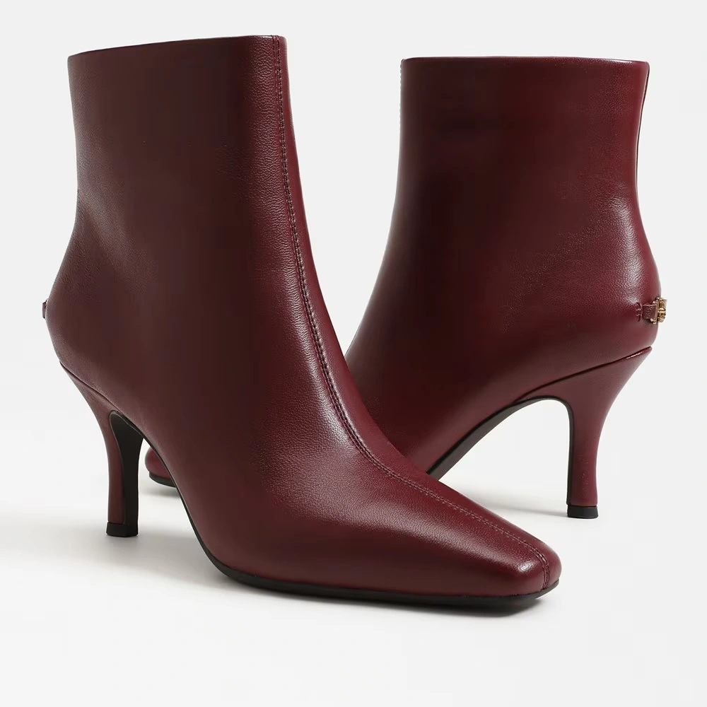 Laura Kitten Heel Bootie Chianti Leather