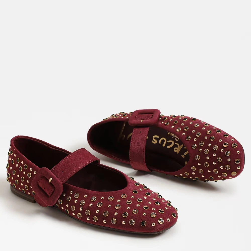 Blaire Mary Jane Flat Chianti Satin 7 Blaire Mary Jane Flat Chianti Satin