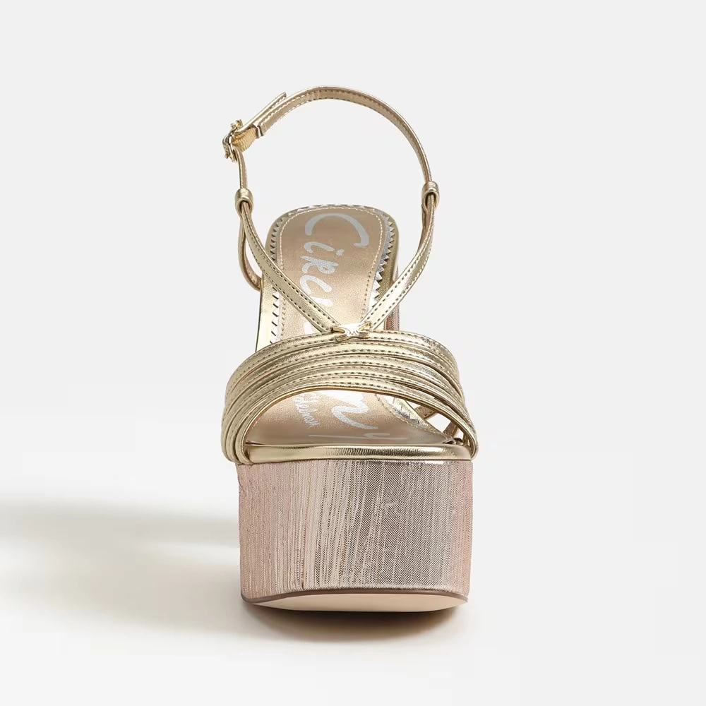 Siena Platform Sandal Gold Leaf Metallic Leather