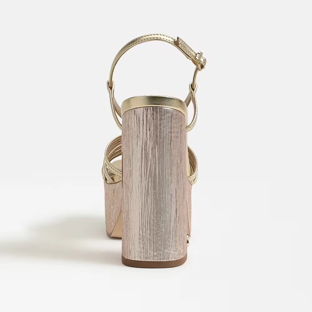 Siena Platform Sandal Gold Leaf Metallic Leather