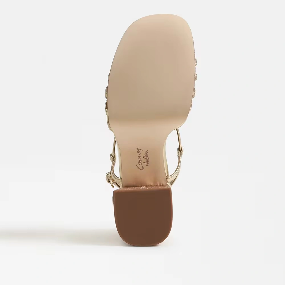 Siena Platform Sandal Gold Leaf Metallic Leather