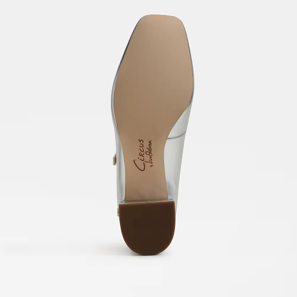 Eloisa Block Heel Mary Jane Soft Silver