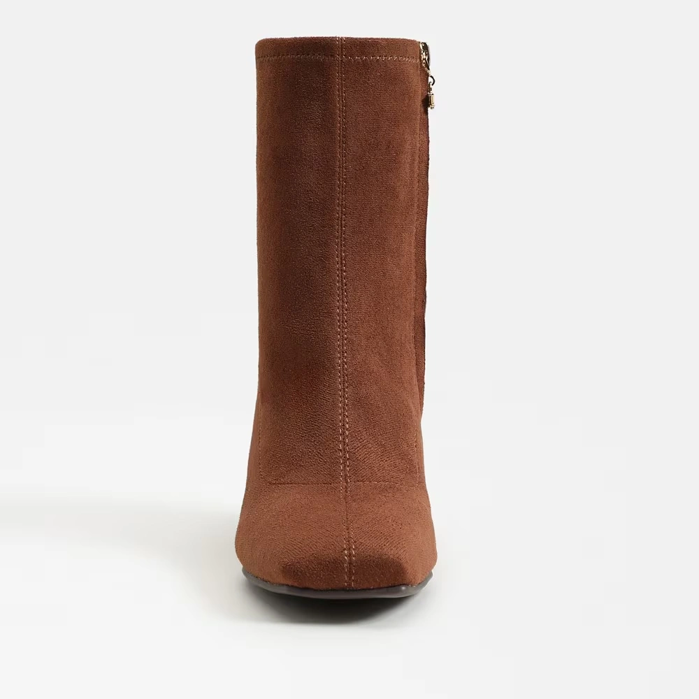 Lia Wedge Bootie Rich Cognac Fabric 3 Lia Wedge Bootie Rich Cognac Fabric