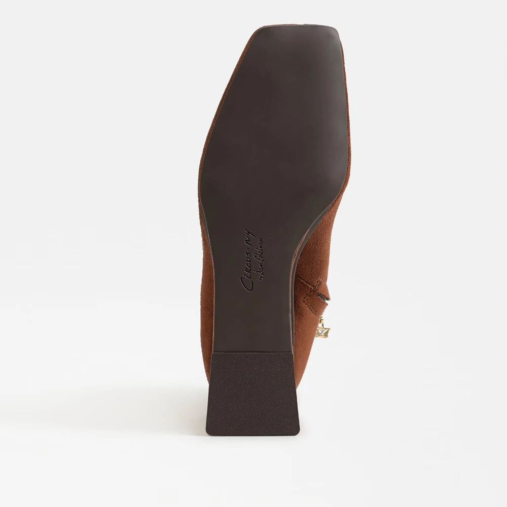 Lia Wedge Bootie Rich Cognac Fabric 6 Lia Wedge Bootie Rich Cognac Fabric