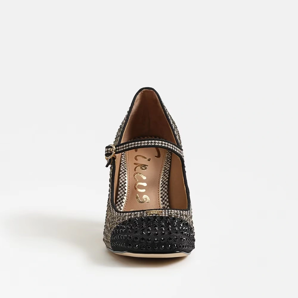 Elora Glitz Block Heel Mary Jane Black Natural Multi 3 Elora Glitz Block Heel Mary Jane Black Natural Multi
