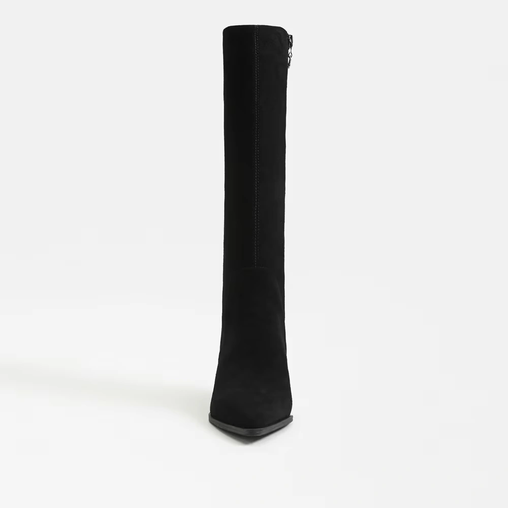 Yulia Wide Calf Knee High Boot Black Suede 3 Yulia Wide Calf Knee High Boot Black Suede