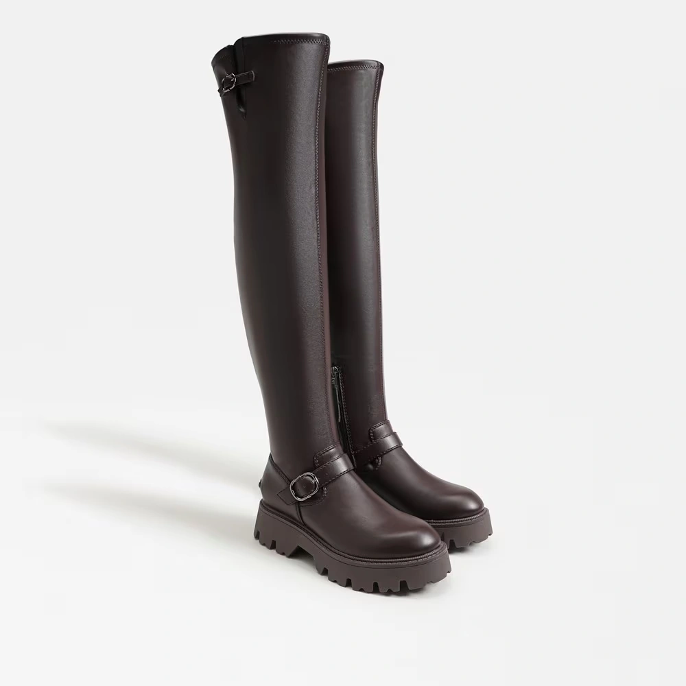 Pace Over the Knee Boot Dark Chocolate Faux Leather