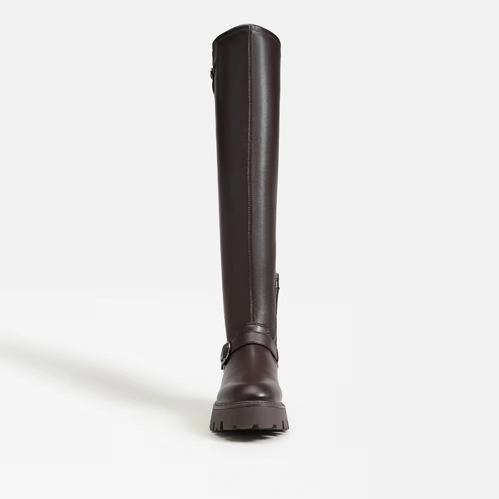 Pace Over the Knee Boot Dark Chocolate Faux Leather 3 Pace Over the Knee Boot Dark Chocolate Faux Leather