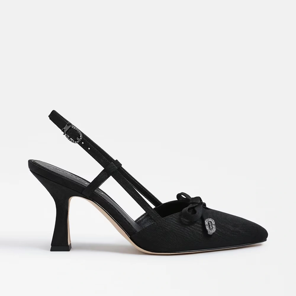 Monica Slingback Pump Black Fabric