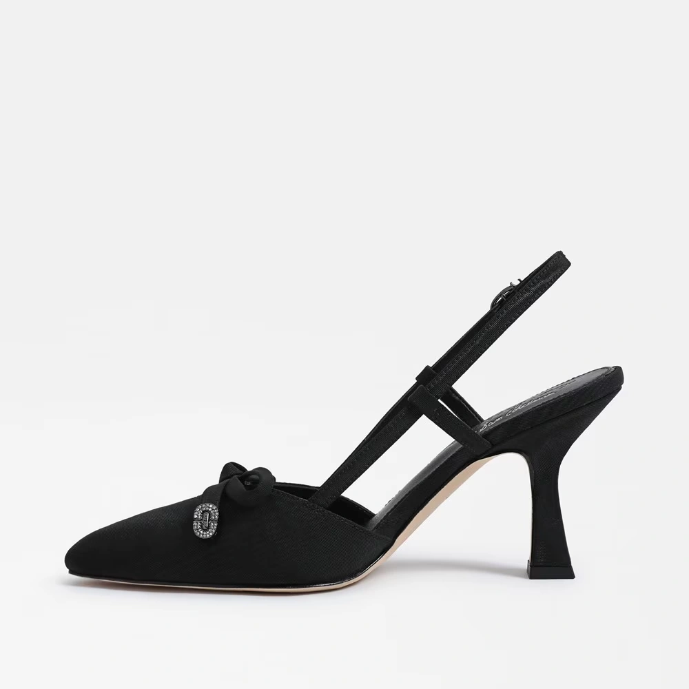 Monica Slingback Pump Black Fabric