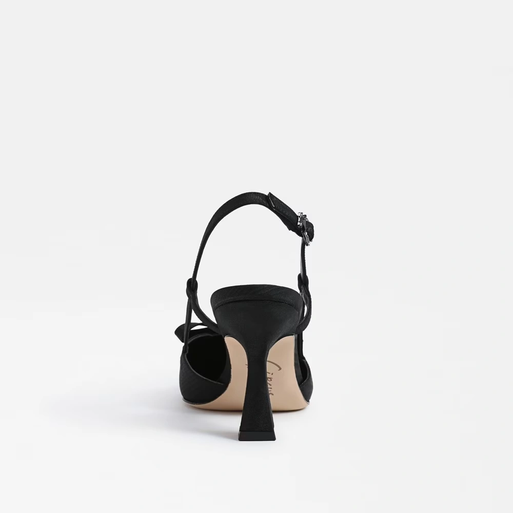 Monica Slingback Pump Black Fabric