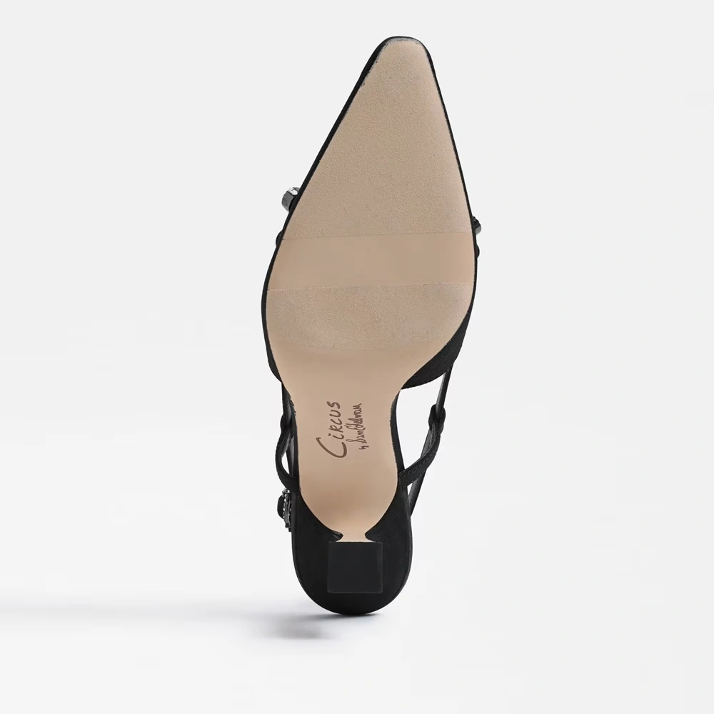 Monica Slingback Pump Black Fabric