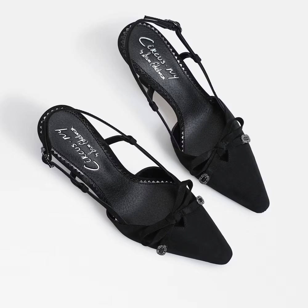 Monica Slingback Pump Black Fabric