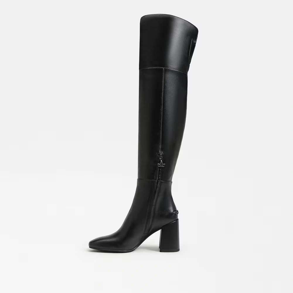 Brigid Wide Calf Over The Knee Boot Black Leather 4 Brigid Wide Calf Over The Knee Boot Black Leather